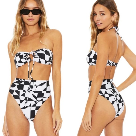 New! Beach Riot 70s Geometric Print Highway Bikini Bottom 24960 - Picture 4 of 9